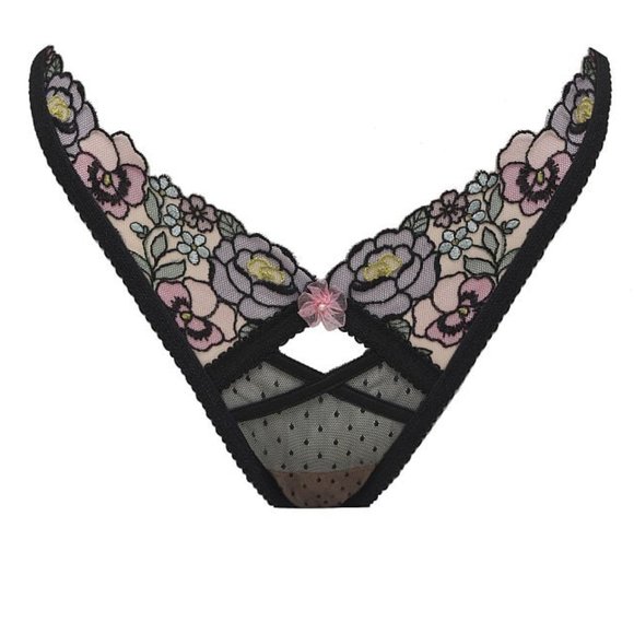 VS XXS 2 Piece Set FOR LOVE & LEMONS Clara Thong Panty & Garter Belt Floral NWT - Picture 10 of 10